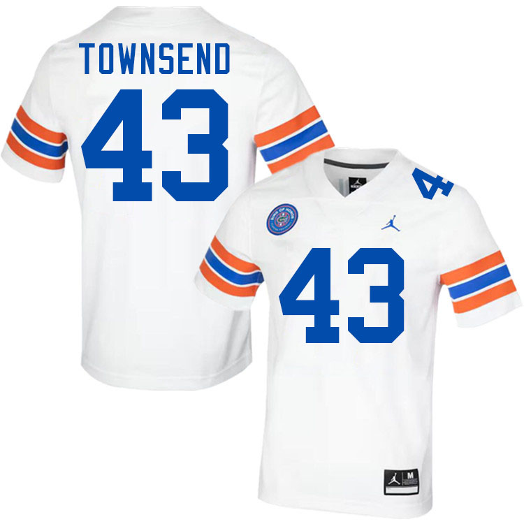 Tommy Townsend Florida Jersey,Florida Gators #43 Tommy Townsend Jersey Youth Uniforms-Throwback White
